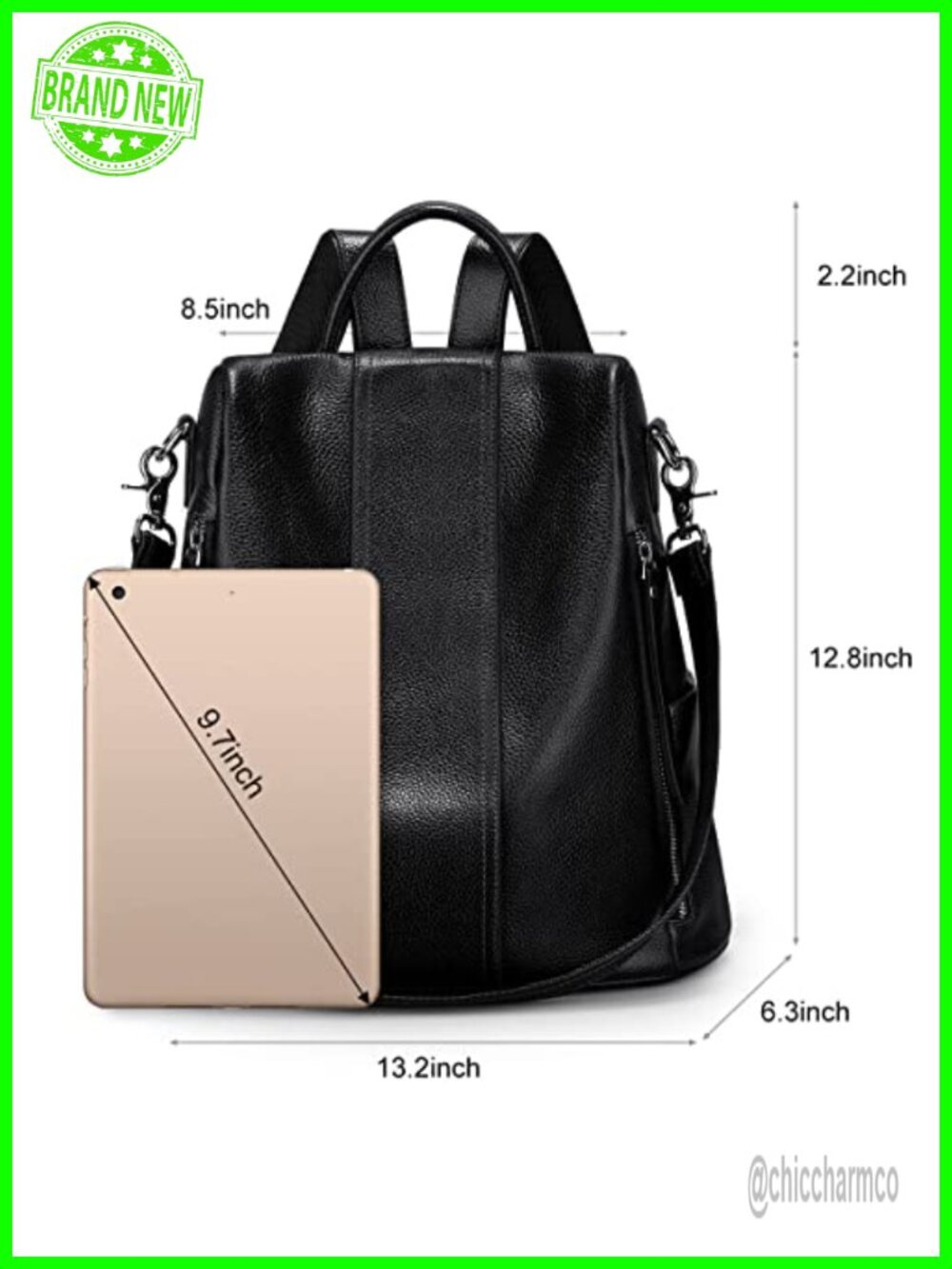 Genuine Leather Women's Backpack Rucksack Daypack With Tablet Pocket For Work View 3